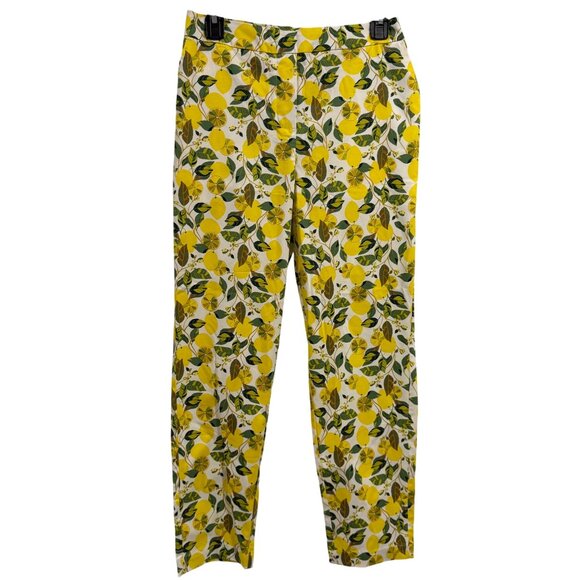 Boden Danby Lemon Vine Print High Waist Pull-On Pants NWT US Size 4 - Picture 1 of 9
